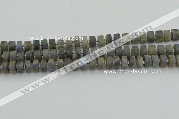 CRB484 15.5 inches 7*12mm tyre labradorite gemstone beads