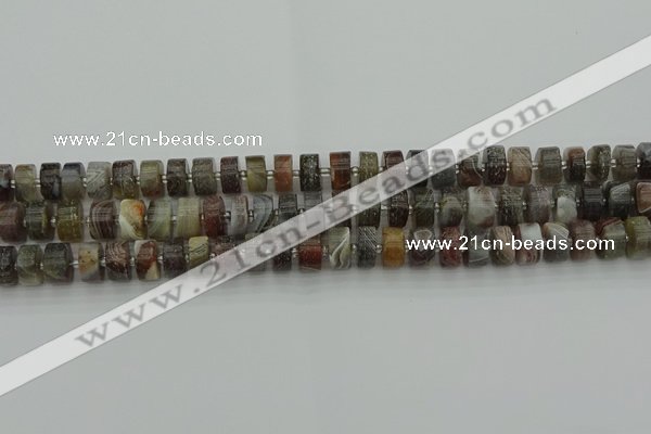 CRB487 15.5 inches 5*8mm tyre matte botswana agate beads wholesale