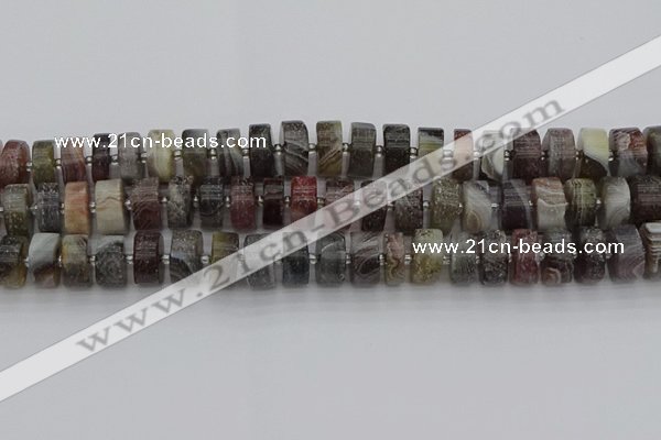 CRB490 15.5 inches 7*14mm tyre matte botswana agate beads wholesale