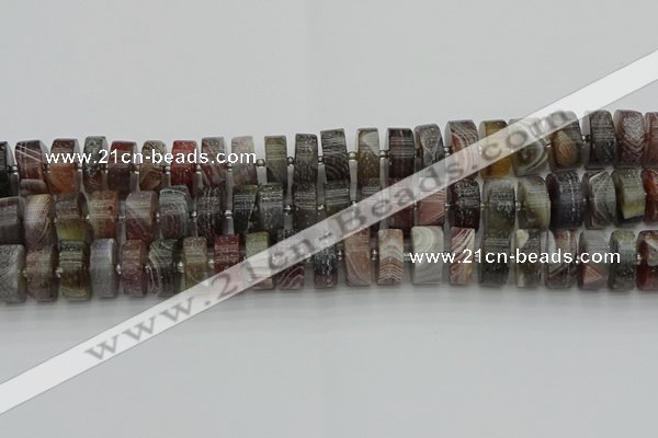 CRB491 15.5 inches 8*16mm tyre matte botswana agate beads wholesale