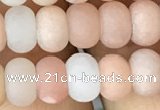 CRB5003 15.5 inches 4*6mm rondelle matte pink aventurine beads