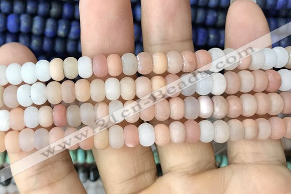 CRB5003 15.5 inches 4*6mm rondelle matte pink aventurine beads