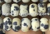 CRB5009 15.5 inches 4*6mm rondelle matte dalmatian jasper beads