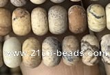 CRB5011 15.5 inches 4*6mm rondelle matte picture jasper beads