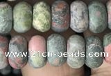 CRB5023 15.5 inches 4*6mm rondelle matte unakite beads wholesale