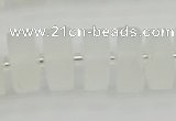 CRB503 15.5 inches 8*16mm tyre matte white crystal beads wholesale