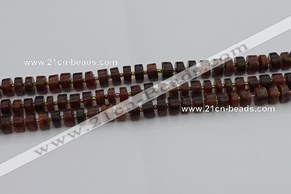 CRB505 15.5 inches 5*8mm tyre orange garnet beads wholesale