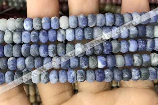 CRB5056 15.5 inches 5*8mm rondelle matte sodalite beads wholesale