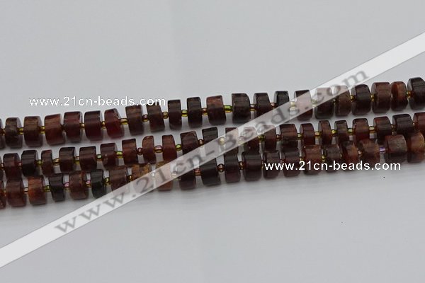 CRB506 15.5 inches 6*10mm tyre orange garnet beads wholesale