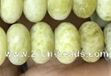 CRB5071 15.5 inches 5*8mm rondelle matte yellow pine turquoise beads