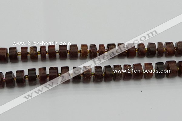 CRB509 15.5 inches 8*16mm tyre orange garnet beads wholesale