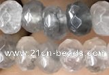 CRB5102 15.5 inches 4*6mm faceted rondelle cloudy quartz beads