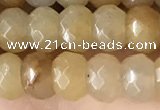 CRB5103 15.5 inches 4*6mm faceted rondelle yellow aventurine beads