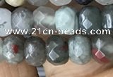 CRB5117 15.5 inches 4*6mm faceted rondelle blood jasper beads