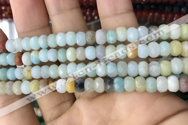 CRB5119 15.5 inches 4*6mm faceted rondelle amazonite beads wholesale