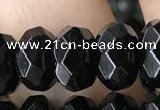 CRB5161 15.5 inches 5*8mm faceted rondelle black agate beads