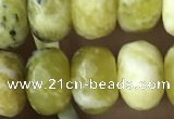 CRB5165 15.5 inches 5*8mm faceted rondelle yellow pine turquoise beads