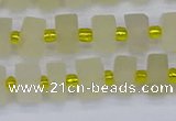 CRB518 15.5 inches 5*8mm tyre matte lemon quartz beads