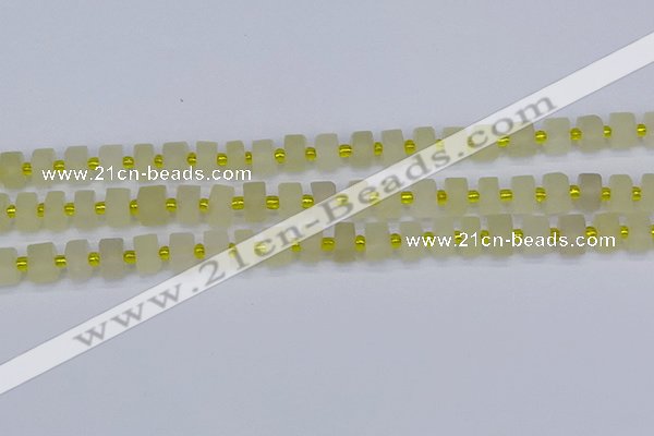 CRB518 15.5 inches 5*8mm tyre matte lemon quartz beads