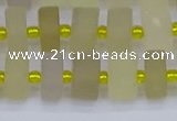 CRB519 15.5 inches 6*10mm tyre matte lemon quartz beads