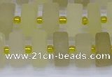 CRB520 15.5 inches 6*12mm tyre matte lemon quartz beads