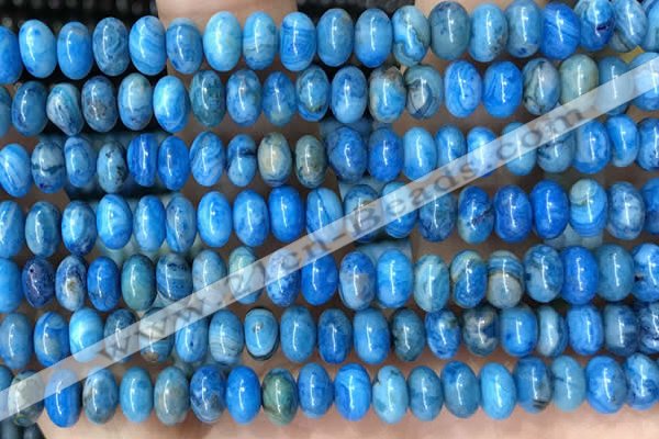 CRB5302 15.5 inches 4*6mm rondelle blue crazy lace agate beads