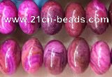 CRB5303 15.5 inches 4*6mm rondelle fuchsia crazy lace agate beads