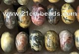 CRB5305 15.5 inches 4*6mm rondelle leopard skin jasper beads wholesale