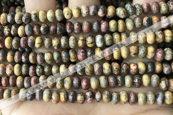 CRB5305 15.5 inches 4*6mm rondelle leopard skin jasper beads wholesale