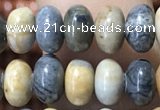 CRB5308 15.5 inches 4*6mm rondelle black picasso jasper beads