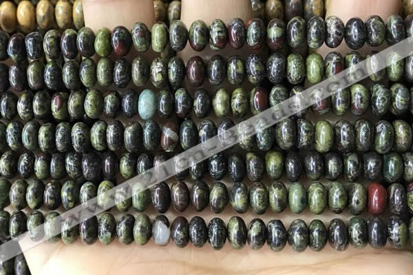 CRB5309 15.5 inches 4*6mm rondelle dragon blood jasper beads