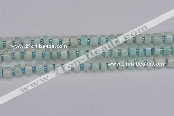 CRB531 15.5 inches 6*10mm tyre Chinese amazonite beads wholesale