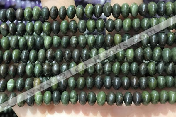 CRB5311 15.5 inches 4*6mm rondelle bronze green stone beads