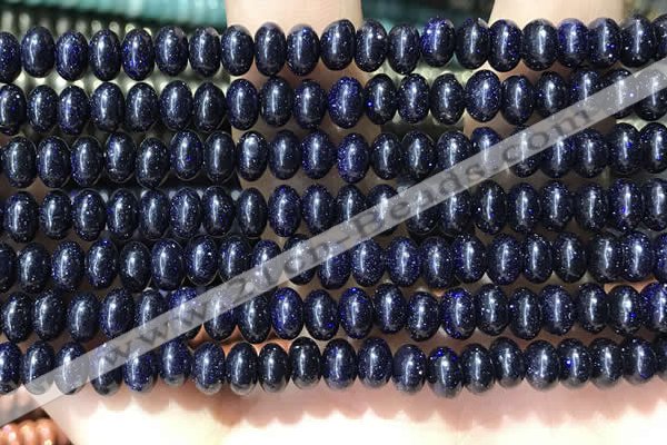 CRB5317 15.5 inches 4*6mm rondelle blue goldstone beads wholesale