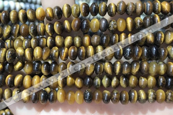 CRB5320 15.5 inches 4*6mm rondelle yellow tiger eye beads