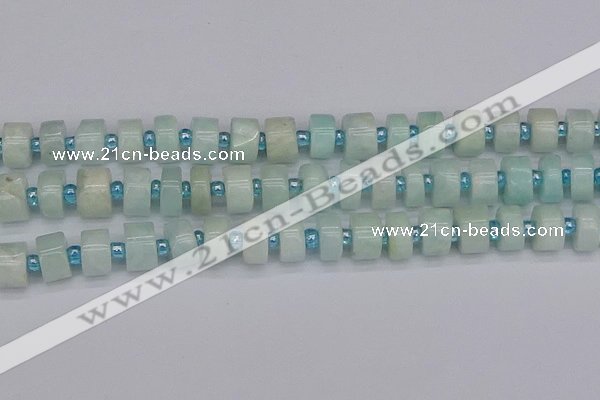 CRB533 15.5 inches 7*14mm tyre Chinese amazonite beads wholesale