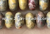 CRB5335 15.5 inches 5*8mm rondelle leopard skin jasper beads