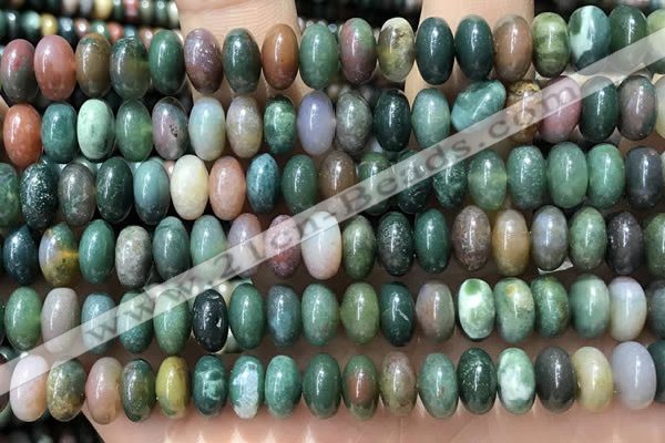 CRB5339 15.5 inches 5*8mm rondelle Indian agate beads wholesale