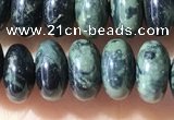 CRB5343 15.5 inches 5*8mm rondelle green picture jasper beads