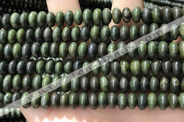 CRB5346 15.5 inches 5*8mm rondelle bronze green stone beads