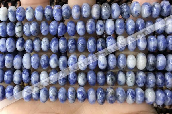 CRB5354 15.5 inches 5*8mm rondelle blue spot stone beads wholesale