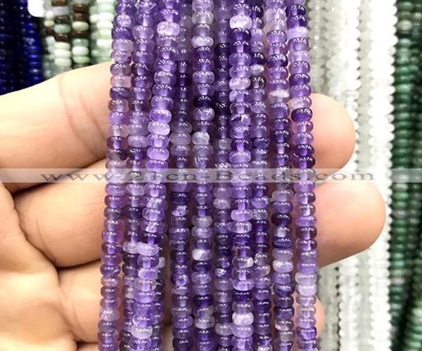 CRB5402 15 inches 2.5*4mm rondelle amethyst beads wholesale
