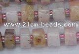 CRB543 15.5 inches 6*10mm tyre natural pink opal gemstone beads