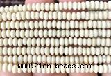 CRB5445 15 inches 2.5*4mm rondelle white fossil jasper beads