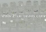 CRB549 15.5 inches 6*10mm faceted rondelle white crystal beads