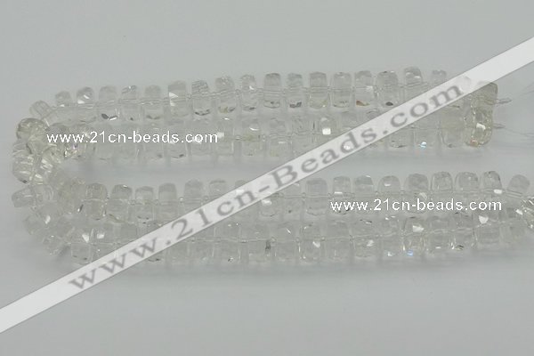 CRB550 15.5 inches 7*12mm faceted rondelle white crystal beads