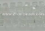 CRB551 15.5 inches 8*14mm faceted rondelle white crystal beads