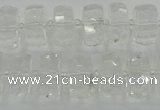 CRB552 15.5 inches 8*16mm faceted rondelle white crystal beads