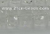 CRB553 15.5 inches 8*18mm faceted rondelle white crystal beads