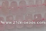 CRB558 15.5 inches 7*12mm faceted rondelle rose quartz beads